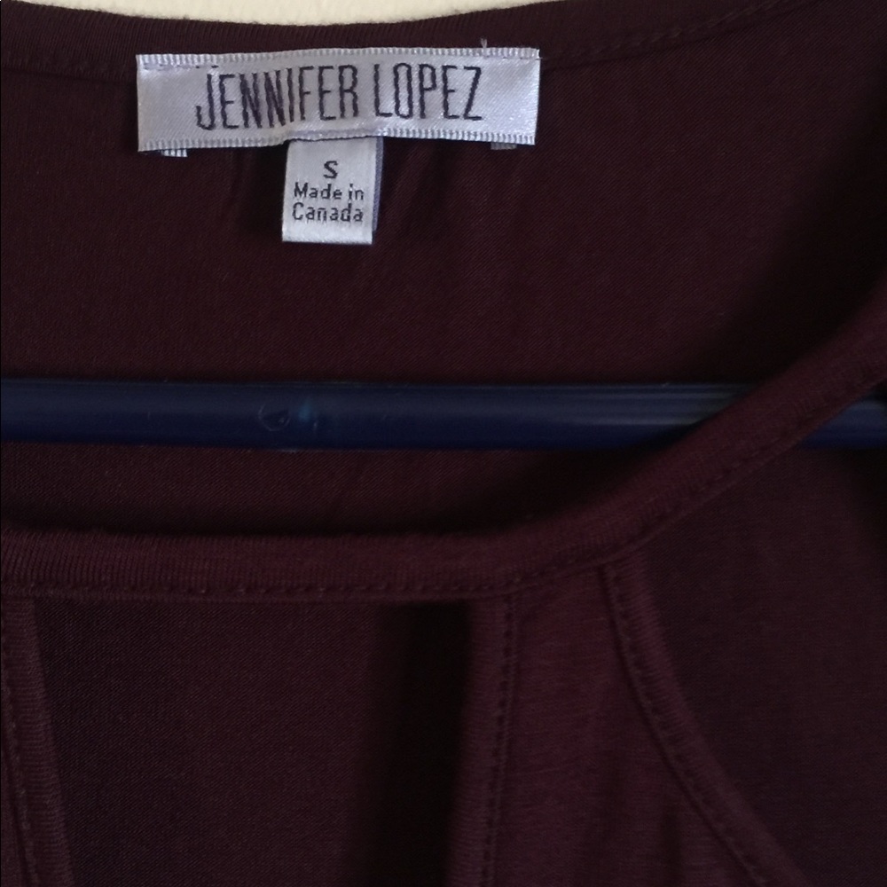 Jennifer Lopez Cutout Top Plum NWOT - Picture 3 of 7